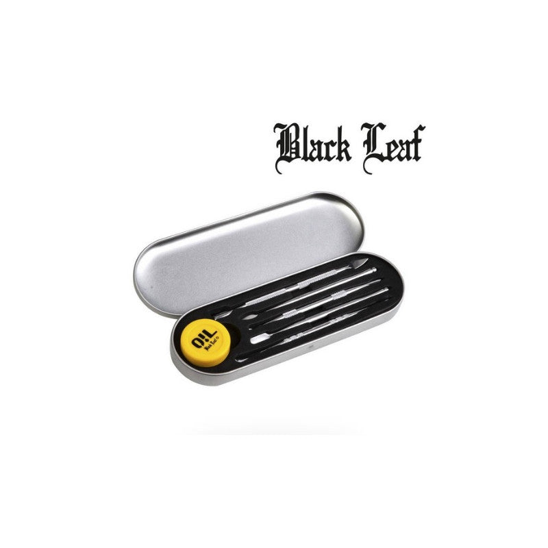 Kit DABBER BLACK LEAF 5pz (acero inoxidable)