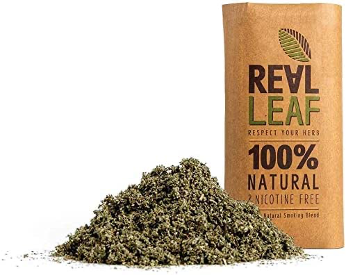 Real Leaf Organic Herbal Natural Smoking Mixture  100% Nicotine Tobacco Free