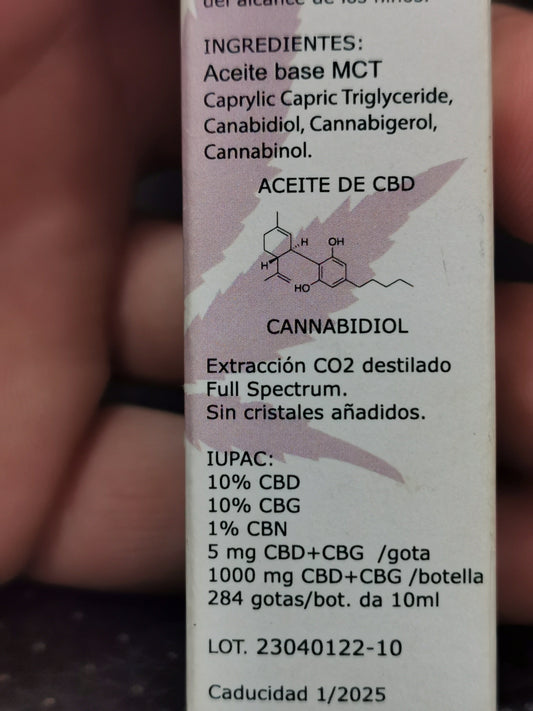 Aceite 10%CBD 10%CBN 10%CBG